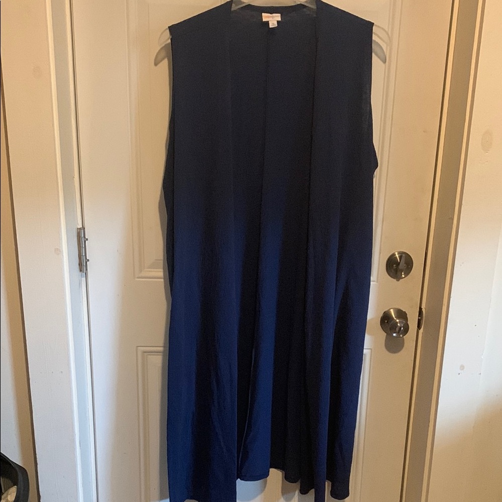 LULAROE JOY Sleeveless Navy Blue Vest XL